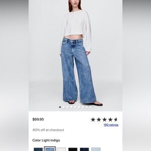 GAP Light Indigo Wide-Leg Jeans